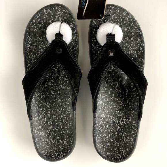 Spenco Yumi Sandals Men\'s Thong Sandal Black